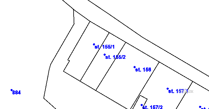 Parcela st. 155/2 v KÚ Brázdim, Katastrální mapa