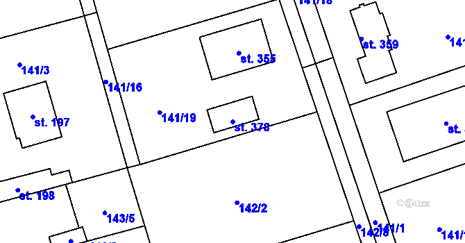Parcela st. 378 v KÚ Brázdim, Katastrální mapa