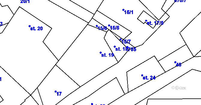 Parcela st. 19 v KÚ Brdo, Katastrální mapa