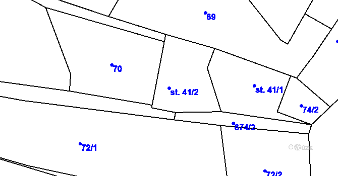 Parcela st. 41/2 v KÚ Brdo, Katastrální mapa