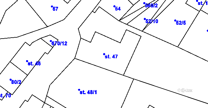 Parcela st. 47 v KÚ Brdo, Katastrální mapa