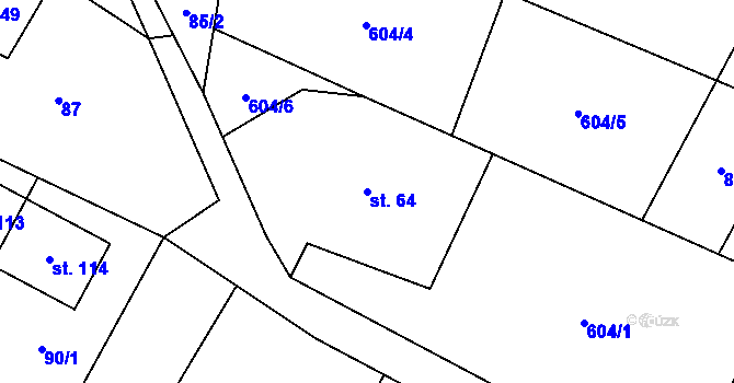 Parcela st. 64 v KÚ Brdo, Katastrální mapa