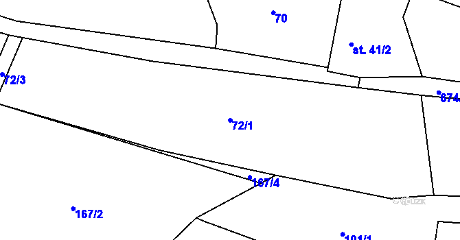 Parcela st. 72/1 v KÚ Brdo, Katastrální mapa