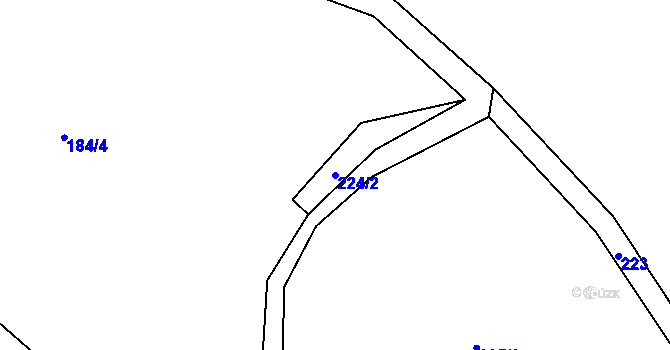 Parcela st. 224/2 v KÚ Brdo, Katastrální mapa