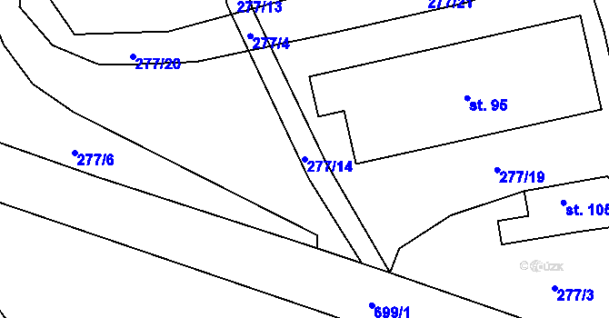 Parcela st. 277/14 v KÚ Brdo, Katastrální mapa