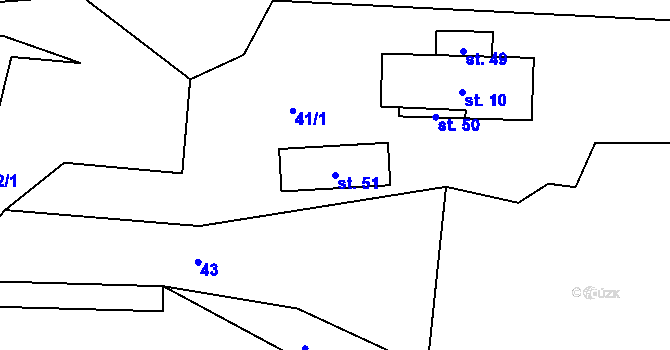 Parcela st. 51 v KÚ Krsmol, Katastrální mapa