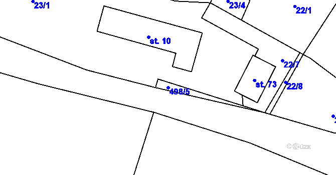 Parcela st. 498/5 v KÚ Veselí nad Ploučnicí, Katastrální mapa