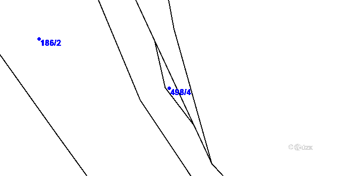 Parcela st. 498/4 v KÚ Veselí nad Ploučnicí, Katastrální mapa