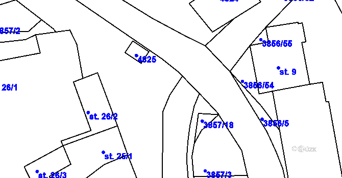 Parcela st. 3857/22 v KÚ Brloh pod Kletí, Katastrální mapa