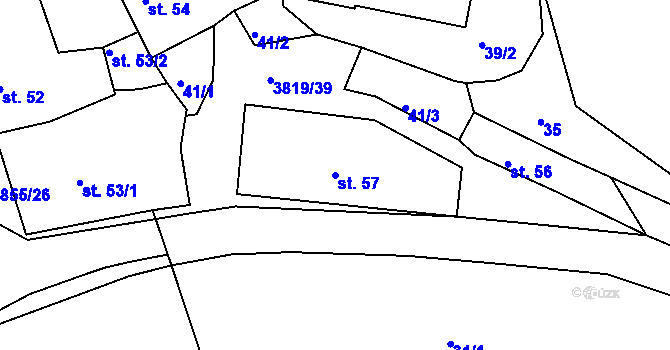 Parcela st. 57 v KÚ Brloh pod Kletí, Katastrální mapa
