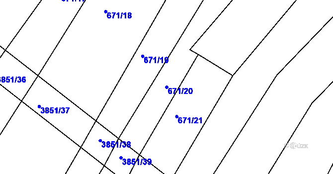 Parcela st. 671/20 v KÚ Brloh pod Kletí, Katastrální mapa