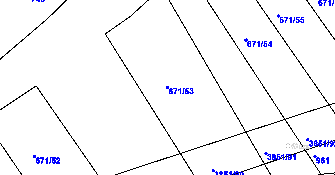 Parcela st. 671/53 v KÚ Brloh pod Kletí, Katastrální mapa