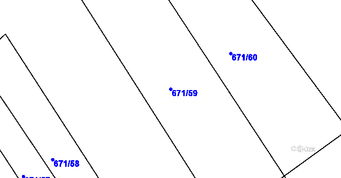 Parcela st. 671/59 v KÚ Brloh pod Kletí, Katastrální mapa