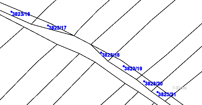 Parcela st. 3823/18 v KÚ Brloh pod Kletí, Katastrální mapa