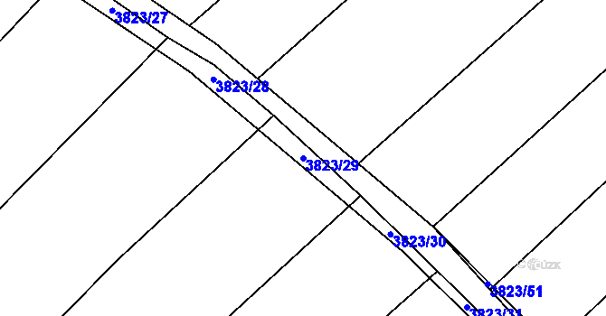 Parcela st. 3823/29 v KÚ Brloh pod Kletí, Katastrální mapa