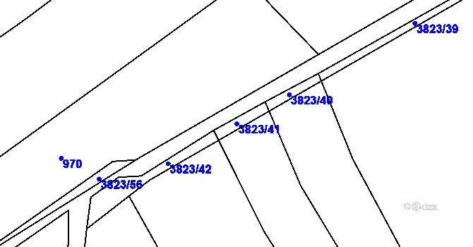 Parcela st. 3823/41 v KÚ Brloh pod Kletí, Katastrální mapa