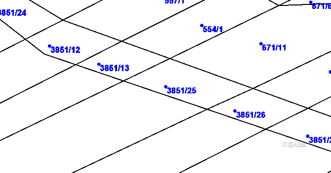 Parcela st. 3851/25 v KÚ Brloh pod Kletí, Katastrální mapa
