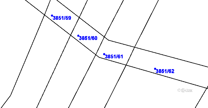 Parcela st. 3851/61 v KÚ Brloh pod Kletí, Katastrální mapa