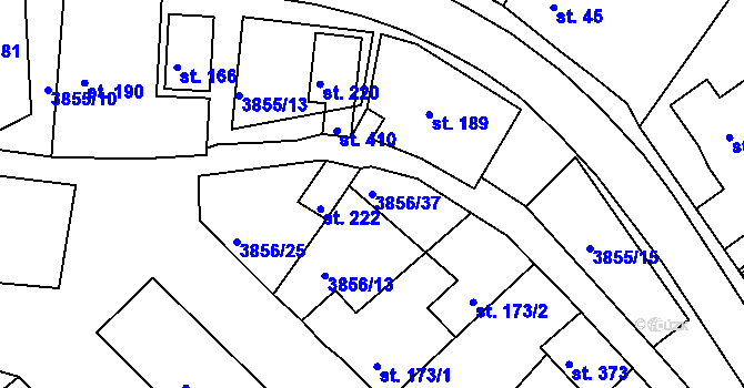 Parcela st. 3856/37 v KÚ Brloh pod Kletí, Katastrální mapa
