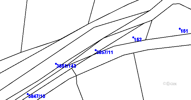 Parcela st. 3857/11 v KÚ Brloh pod Kletí, Katastrální mapa