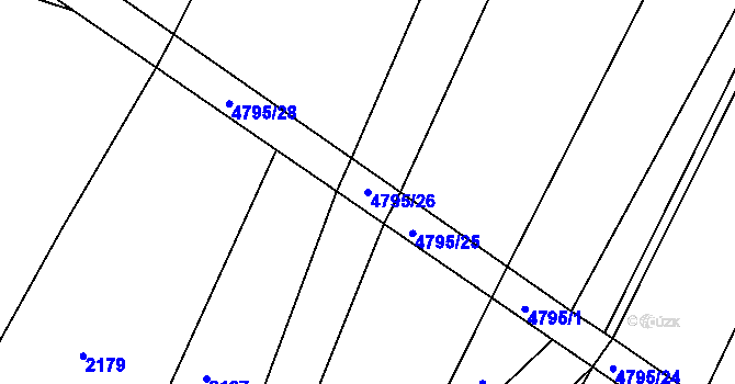 Parcela st. 4795/26 v KÚ Brloh pod Kletí, Katastrální mapa