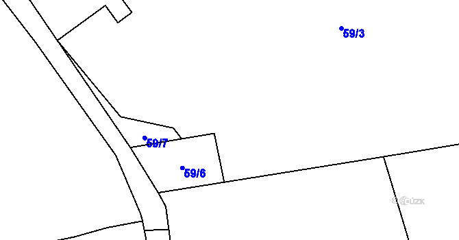 Parcela st. 59/4 v KÚ Brloh u Přelouče, Katastrální mapa