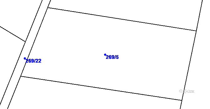 Parcela st. 269/5 v KÚ Brloh u Přelouče, Katastrální mapa