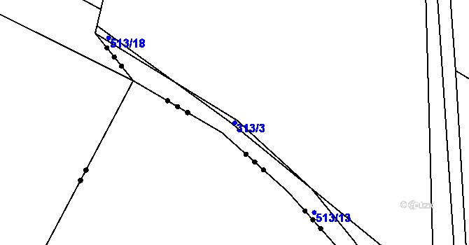 Parcela st. 313/3 v KÚ Brloh u Přelouče, Katastrální mapa