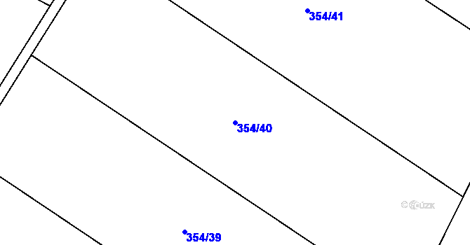 Parcela st. 354/40 v KÚ Brloh u Přelouče, Katastrální mapa