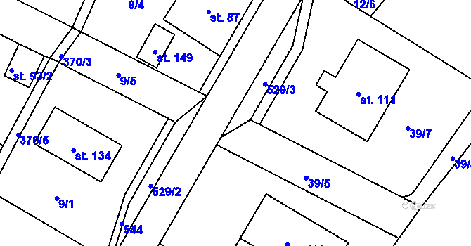 Parcela st. 529/4 v KÚ Brloh u Přelouče, Katastrální mapa