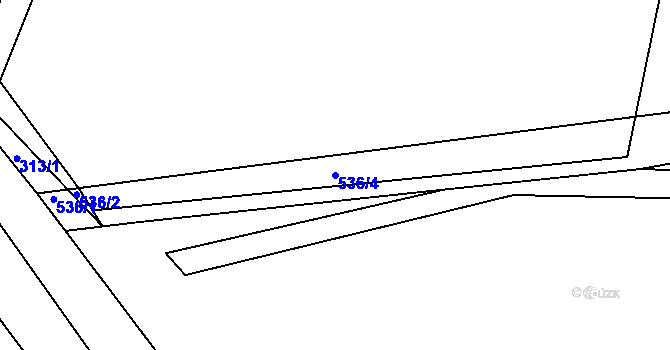 Parcela st. 536/4 v KÚ Brloh u Přelouče, Katastrální mapa