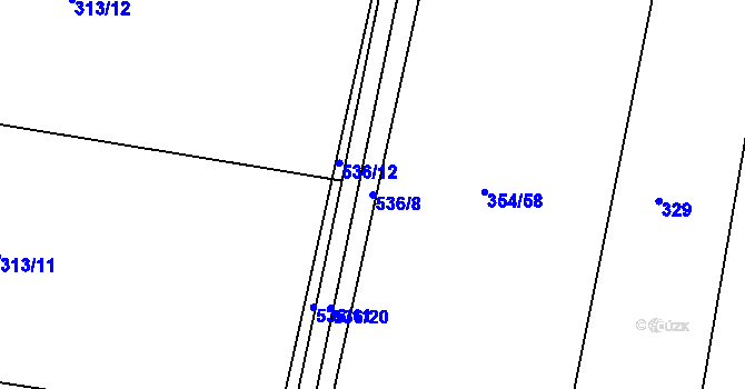Parcela st. 536/8 v KÚ Brloh u Přelouče, Katastrální mapa