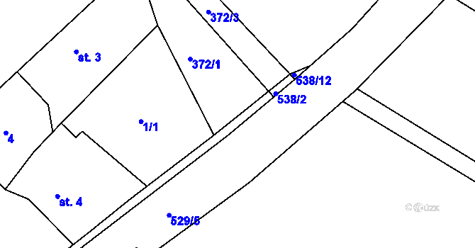 Parcela st. 538/1 v KÚ Brloh u Přelouče, Katastrální mapa