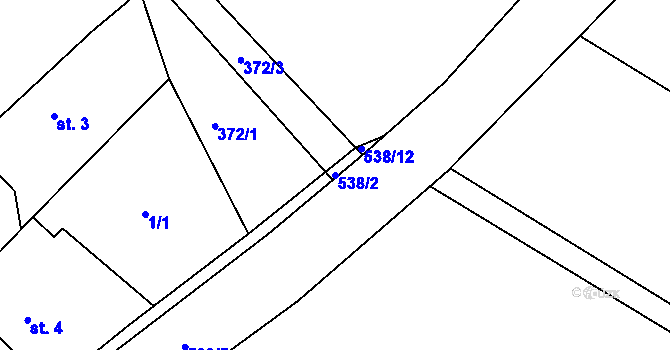 Parcela st. 538/2 v KÚ Brloh u Přelouče, Katastrální mapa