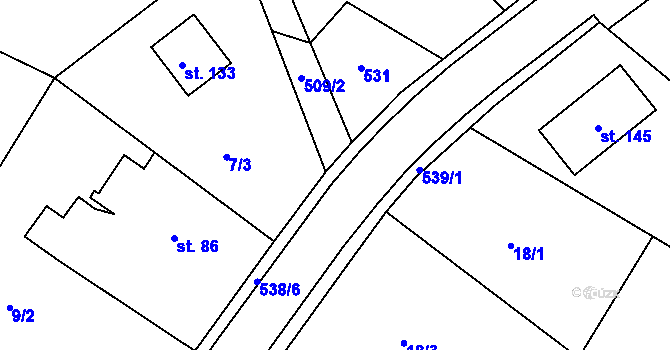 Parcela st. 538/5 v KÚ Brloh u Přelouče, Katastrální mapa