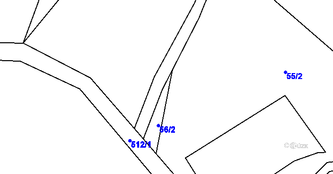 Parcela st. 55/3 v KÚ Brloh u Přelouče, Katastrální mapa