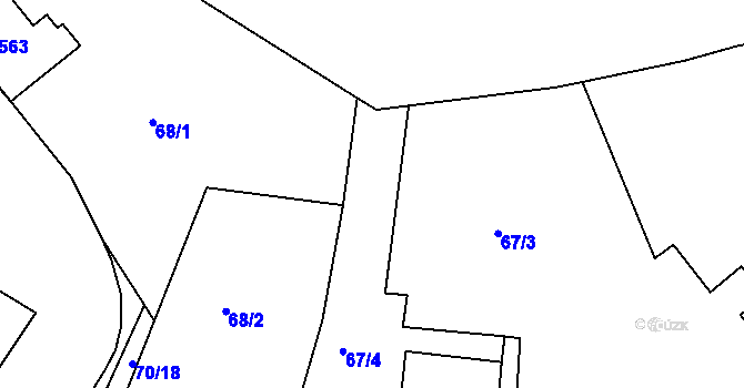 Parcela st. 67/7 v KÚ Brloh u Přelouče, Katastrální mapa