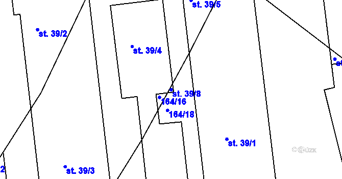 Parcela st. 39/8 v KÚ Brná, Katastrální mapa