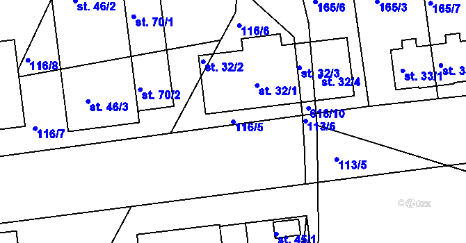 Parcela st. 116/5 v KÚ Brná, Katastrální mapa