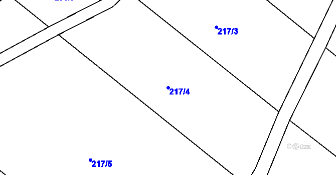 Parcela st. 217/4 v KÚ Brná, Katastrální mapa