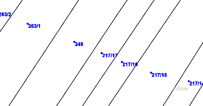 Parcela st. 217/17 v KÚ Brná, Katastrální mapa