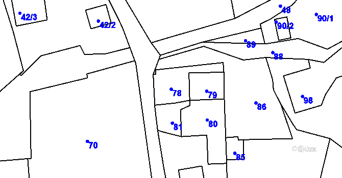 Parcela st. 78 v KÚ Brná nad Labem, Katastrální mapa