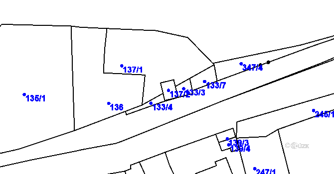 Parcela st. 137/2 v KÚ Brná nad Labem, Katastrální mapa