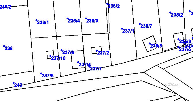 Parcela st. 237/2 v KÚ Brná nad Labem, Katastrální mapa