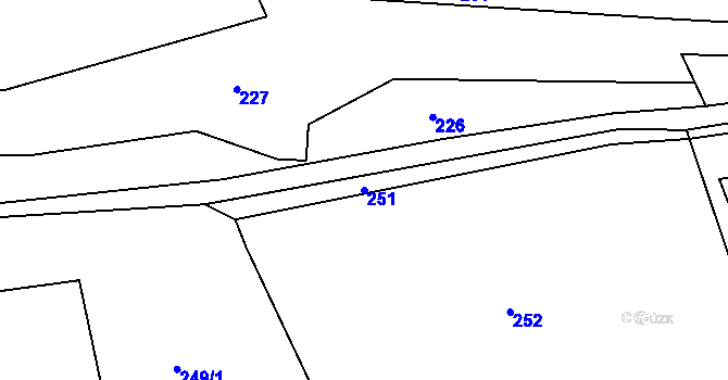 Parcela st. 251 v KÚ Brná nad Labem, Katastrální mapa