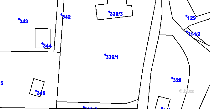 Parcela st. 339/1 v KÚ Brná nad Labem, Katastrální mapa