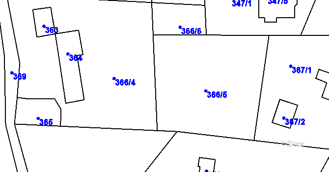 Parcela st. 366 v KÚ Brná nad Labem, Katastrální mapa