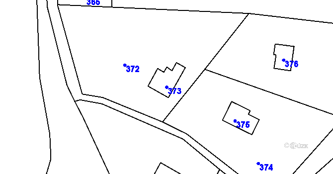 Parcela st. 373 v KÚ Brná nad Labem, Katastrální mapa