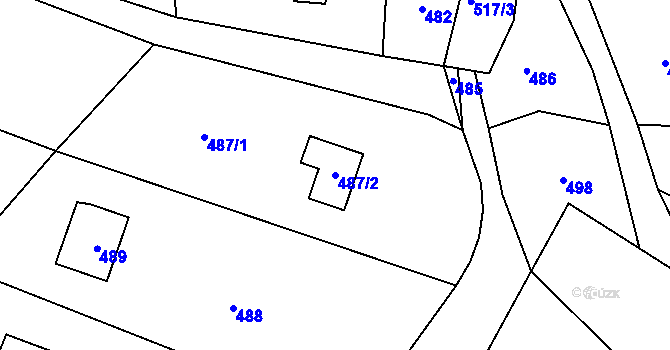 Parcela st. 487/2 v KÚ Brná nad Labem, Katastrální mapa
