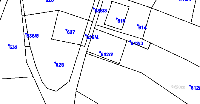 Parcela st. 612/2 v KÚ Brná nad Labem, Katastrální mapa